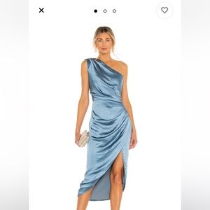 Elliatt Revolve Cassini one shoulder blue dress M